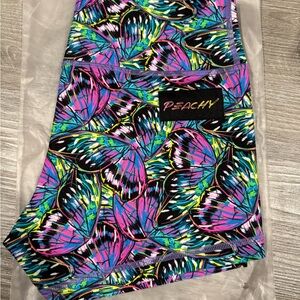 Peachy Women's Athletic Shorts - Multicolor Butterfly Print